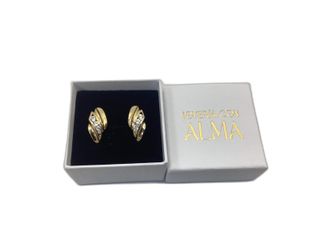 pendientes oro 18k con piedra con circonita