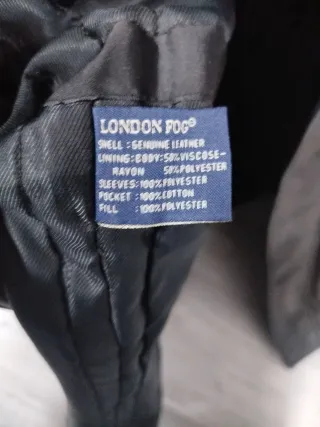 Chaqueta de cuero London Fog negra hombre