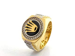 sello oro 18k con circonita