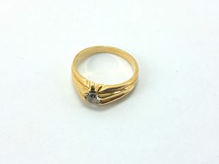 anillo oro 18k con piedra con circonita