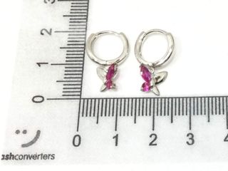 argollas plata 925mm con piedra con circonita