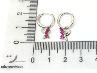 argollas plata 925mm con piedra con circonita