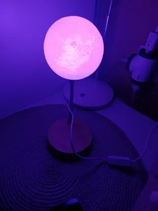 Lámpara Luna Madera y Plástico