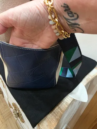 Bandolera Purificación García Beige/Azul