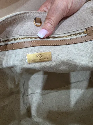 Bandolera Purificación García Beige/Azul