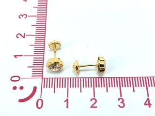 pendientes oro 18k con piedra con circonita