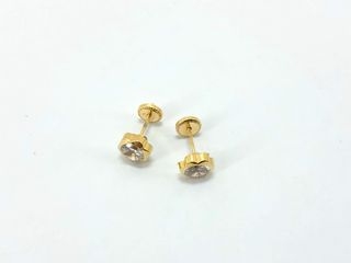 pendientes oro 18k con piedra con circonita