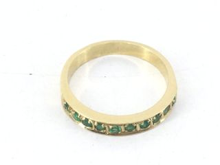anillo oro 18k con piedra con esmeralda