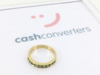 anillo oro 18k con piedra con esmeralda