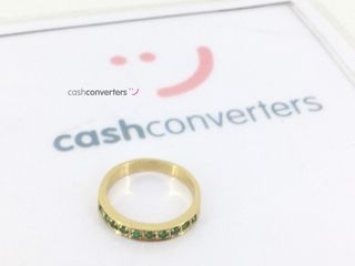 anillo oro 18k con piedra con esmeralda