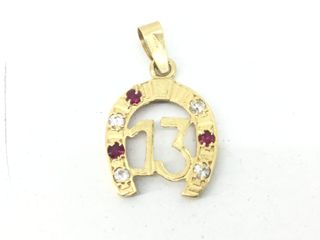 colgante oro 18k con piedra con circonita