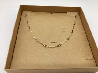 collar oro 18k con piedra 22cm