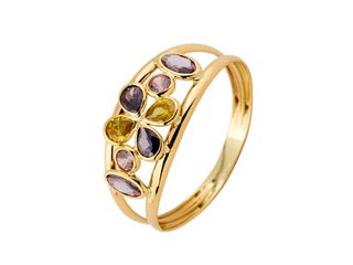 anillo oro 18k con piedra con circonita