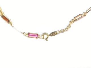 collar oro 18k con piedra con circonita 22cm