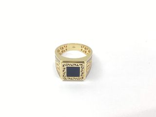 sello oro 18k con piedra con circonita