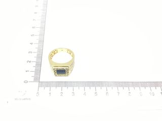 sello oro 18k con piedra con circonita