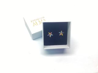 pendientes oro 18k con piedra con circonita