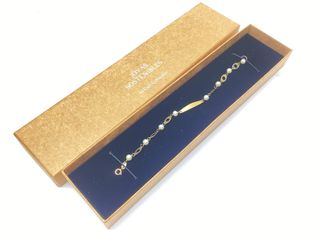 esclava oro 18k con piedra con circonita