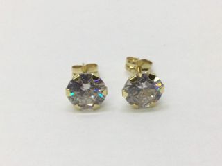 pendientes oro 18k con piedra con circonita