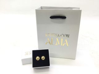 pendientes oro 18k con circonita