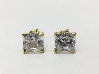 pendientes oro 18k con piedra con circonita