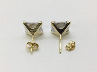 pendientes oro 18k con piedra con circonita