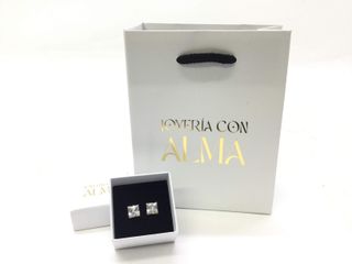 pendientes oro 18k con piedra con circonita