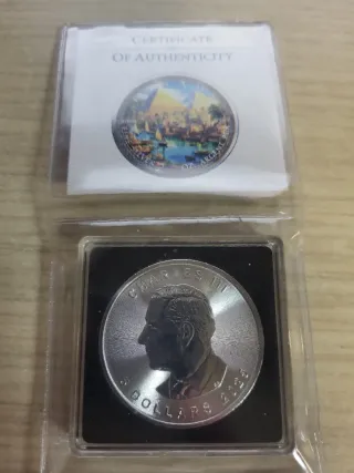 Moneda 5 Dólares Canadá Río Nilo Antiguo Egipto