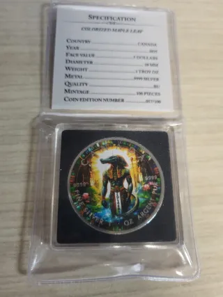 Moneda 1oz Plata Rey Sobek Antiguo Egipto 5$