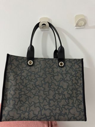 Bolso Tous Grande Negro Gris Nuevo