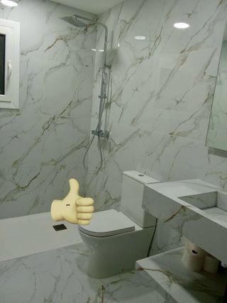 Pica lavamanos de porcelánico a medida