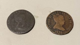 2 Monedas 8 Maravedíes 1836 y 1848