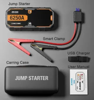 Arrancador Coche 6250A 30000mAh 12V Portátil