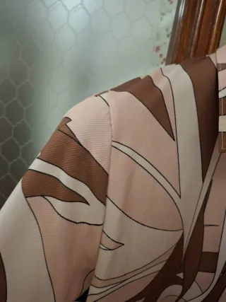 Camicia donna fantasia beige e marrone