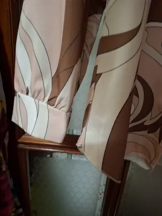 Camicia donna fantasia beige e marrone