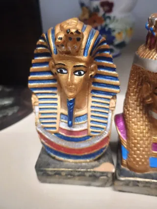 Coppie Egiziane Statuette Dorate