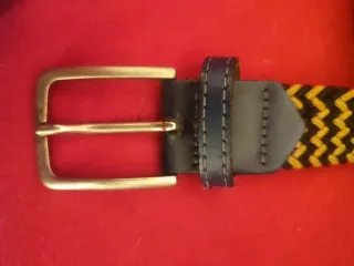 Cintura elastica intrecciata cuoio e nylon