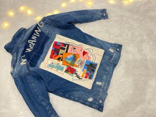 Cazadora Zara vaquera borrego parches