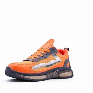 Zapatillas deportivas Sneakers naranjas y grises