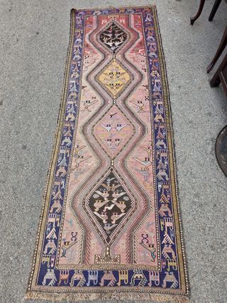 Tappeto Turco Kilim Rosa e Blu