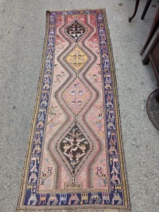 Tappeto Turco Kilim Rosa e Blu