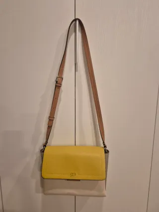 Bolso Parfois bandolera beige y amarillo