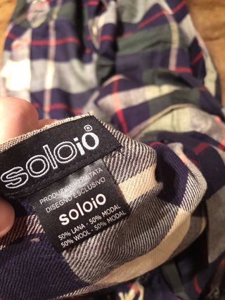 Fular cuadros Soloio azul y verde