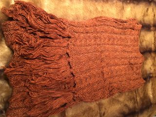 Bufanda XL color teja con flecos