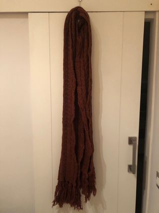 Bufanda XL color teja con flecos