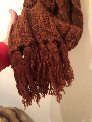 Bufanda XL color teja con flecos