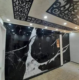 Pintura efecto mármol negro