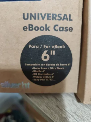 Funda Universal eBook 6 SilverHT Negra/Azul