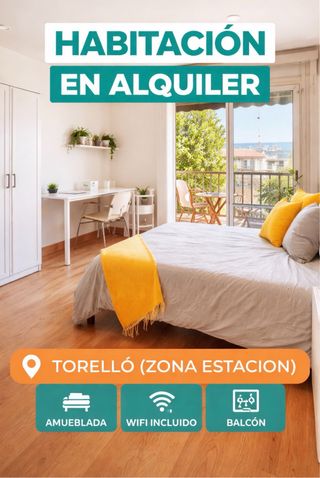 Se alquila habitación con salida directa al balcón