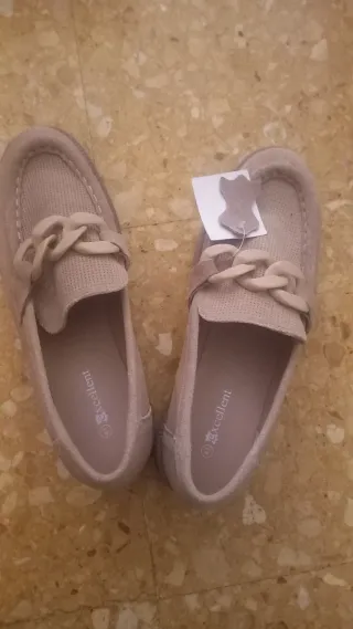 Mocasines Beige Mujer